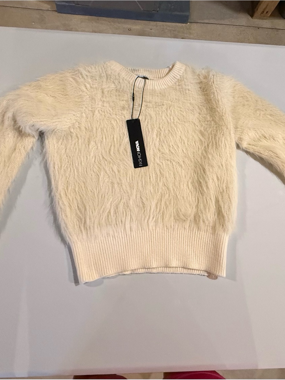 Fashion Nova Winter Chill Soft Fuzzy Sweater - Cream